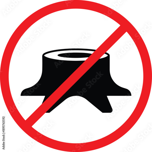 Stop Deforestation Sign Icon