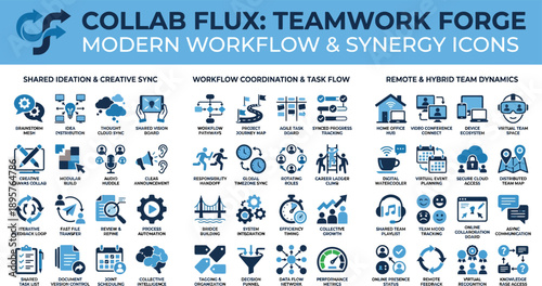 Enterprise Team Workflow Coordination and Collaboration UI Icons