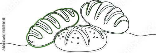 Freshly baked artisanal bread loaves