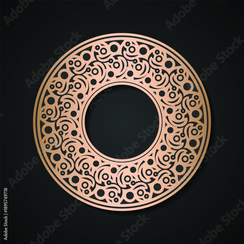 Ornate Detailed Circle Ornamental Decoration Frame Border Isolated Design