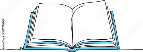 Simple Line Drawing of an Open Book