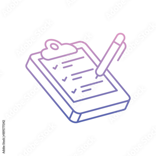 Clipboard icon clean and modern vector illustration