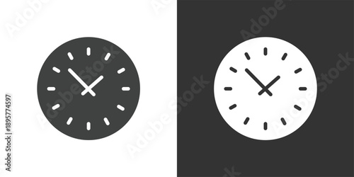 Classic Wall Clock icon. Solid glyph series icon