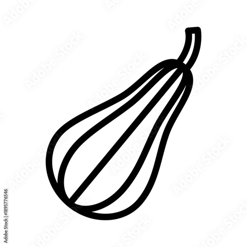Black line icon papaya fruit. Outline black icon healthy fruit and vegetable.