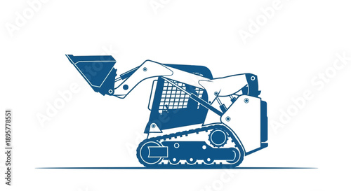 Compact Crawler Loader With Bucket Raised And Ready For Work