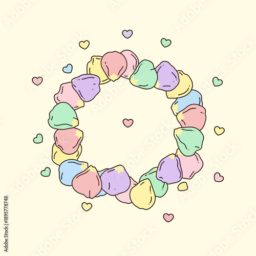 Colorful Stones Arranged in a Circle.