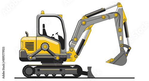 Compact Excavator Machine For Construction Projects And Industry Tasks