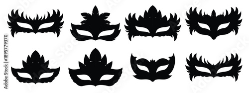 masquerade ball icons vector