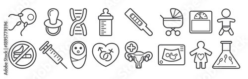 maternity icons vector