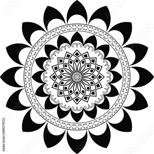 abstract floral ornament mandala design