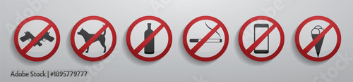 vector illustration on a theme prohibition signs 