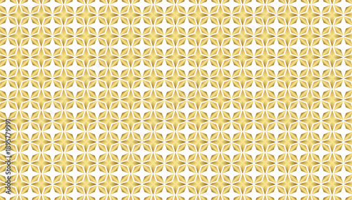 Elegant Golden Floral Geometric Seamless Pattern with shape