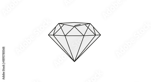 Diamond Gemstone Icon in Outline Style