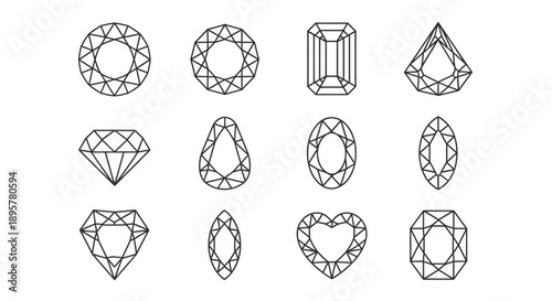 Diamond Cut Gemstone Shapes Collection