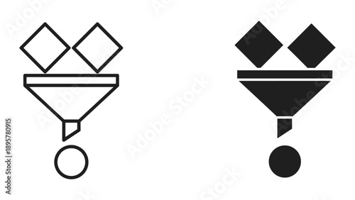 Simple line art exclamation mark icons in white and black