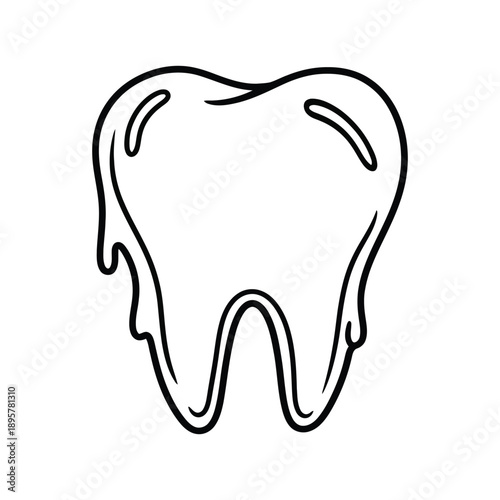 A simple line drawing of a tooth