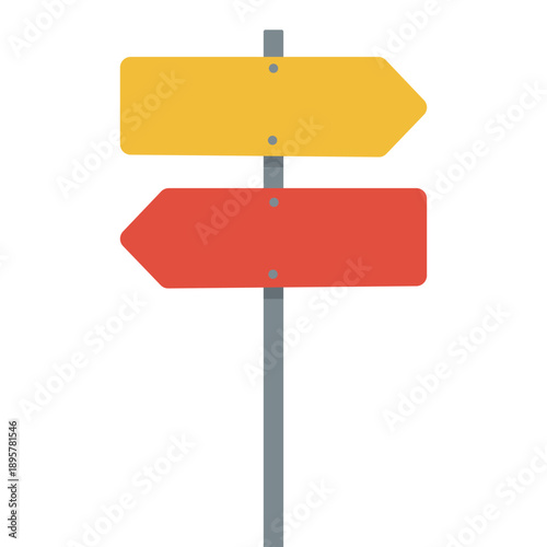 Directional signs on a metal post