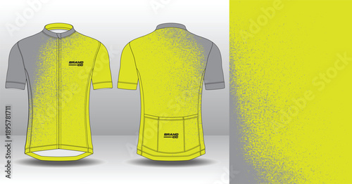 Professional cycling jersey template with modern geometric style for activewear