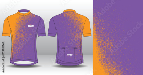 Professional cycling jersey template with modern geometric style for activewear