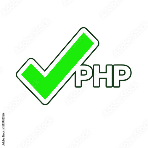 Green Checkmark Icon with PHP Text.