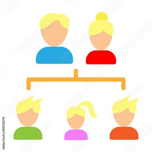 Family Tree Vector Flat Icon Design