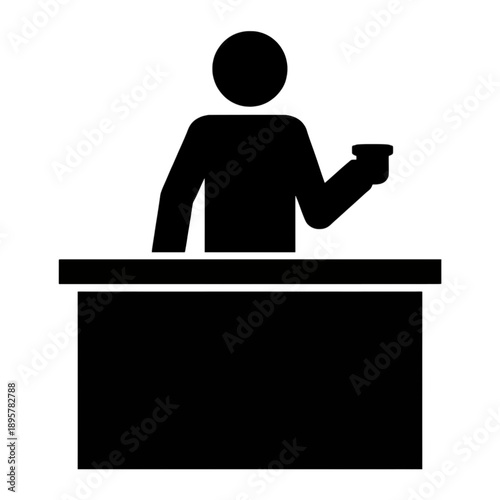 Judge holding a gavel vector icon.