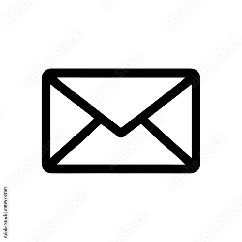 Line icon of an envelope.