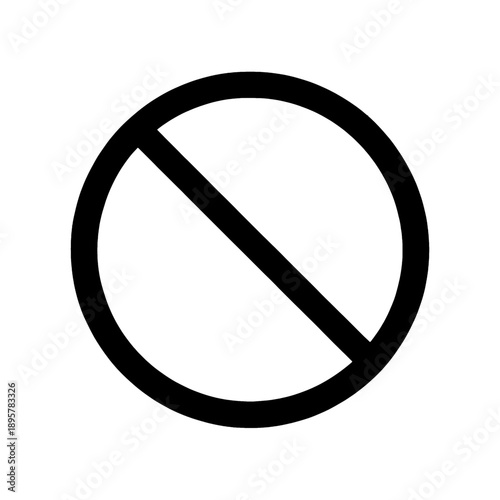 Minimalist vector icon of a prohibition sign.
