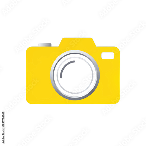 Yellow camera vector icon