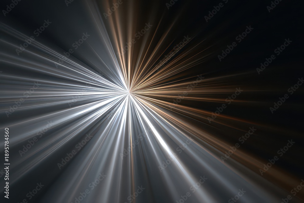 Obraz premium Abstract Radial Light Burst Silver And Gold Lines In Black Background Optical Zoom Effect And Glittering Texture