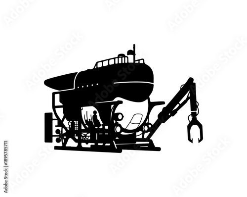 Industrial Crane Lifting Tank Vector Design