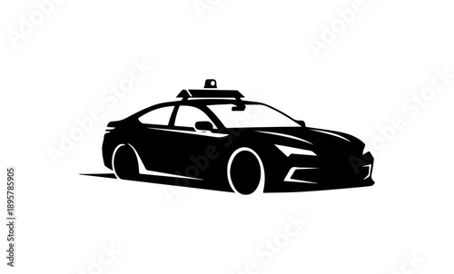 Black Taxi Cab Vector Design