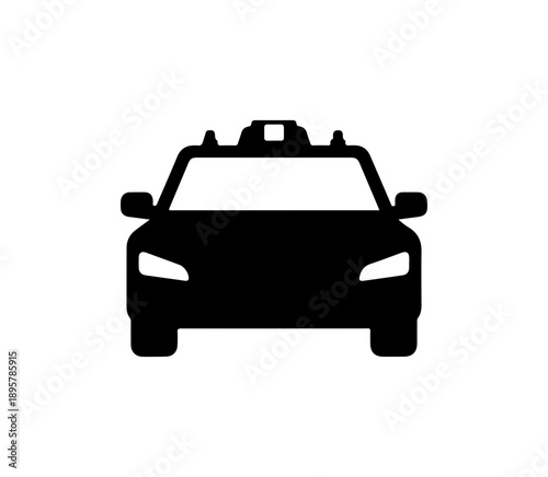 Minimalist Taxi Cab Vector Icon Design