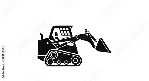Compact Track Loader Icon Minimalist Graphic Construction Equipment
