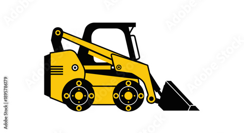 Compact Yellow Loader Machine Graphic Icon