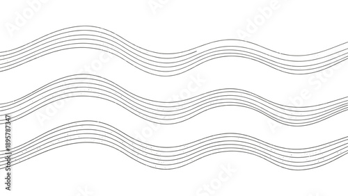 Simple pattern of three sets of wavy parallel lines with small dots scattered on them, creating a rhythmic and minimal graphic design.
