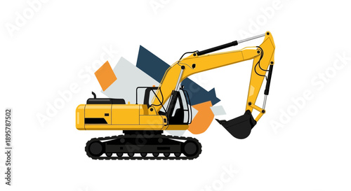 Construction Excavator Machine Industry Heavy Equipment Abstract Background