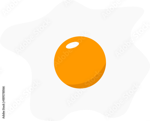 fried egg vector illustration. simple vector design. flat design. food theme.	
