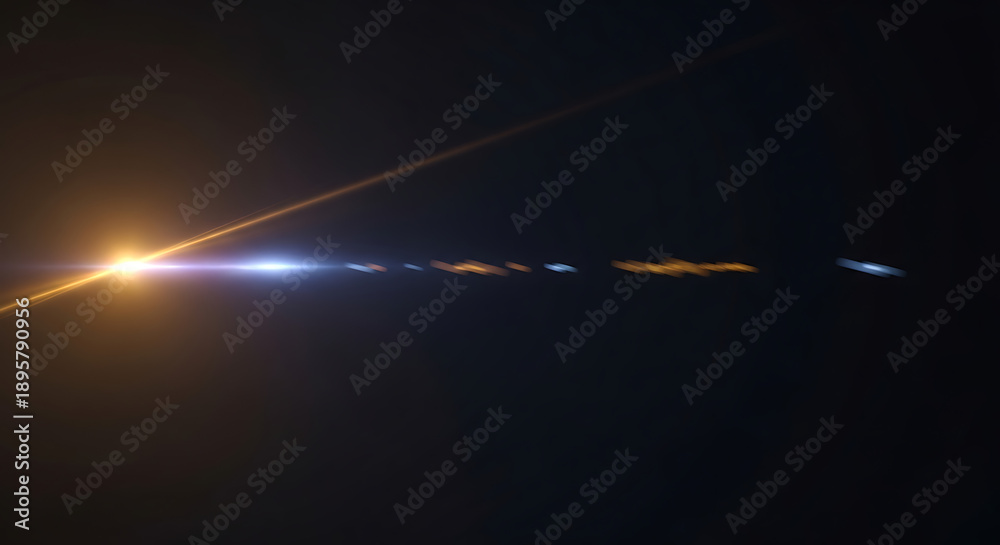 Fototapeta premium Sunset Streaks Across Dark Sky with Light Trails