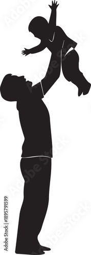 Mother walking with her two children, a daughter holding hand and son walking beside, family outing silhouette