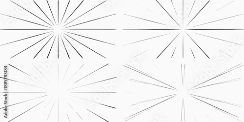 Abstract starburst pattern with radiating lines on a white background