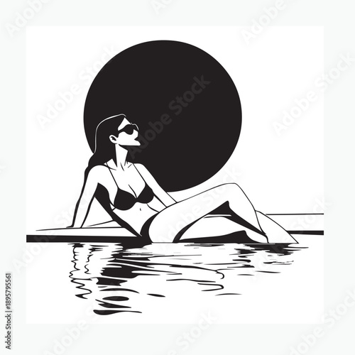 woman in bikini sunbathing