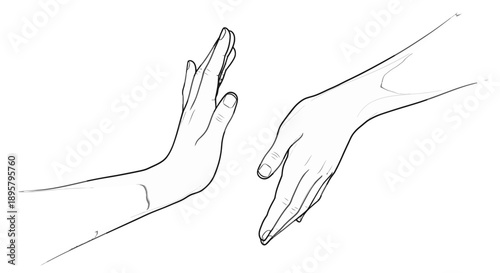 Two hands reaching towards each other in a gesture of connection and unity.