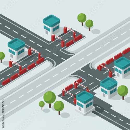 Security Checkpoints with Toll Booths and Guards.