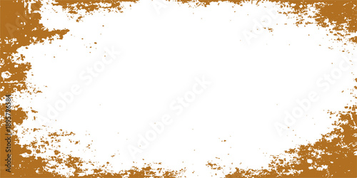 Abstract grunge background with a watercolor paint splash and green ink texture featuring a dirty splatter border frame for artistic vector illustration design