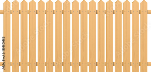 A seamless vector pattern design features an old brown wooden picket fence and garden gate illustration with timber planks and lumber boards creating a rural farm security barrier or privacy wall