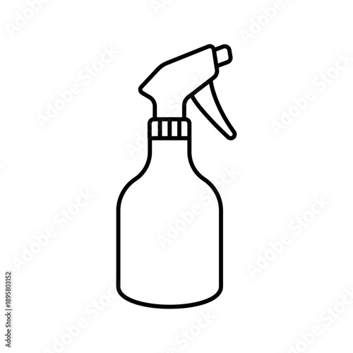 Laundry spray bottle perfume detergent line art icon
