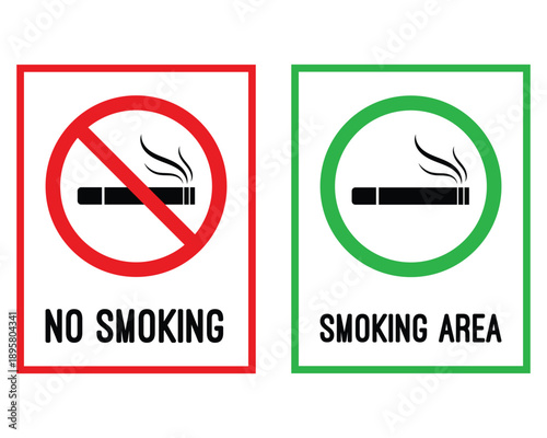 no smoking area and smoking area sign