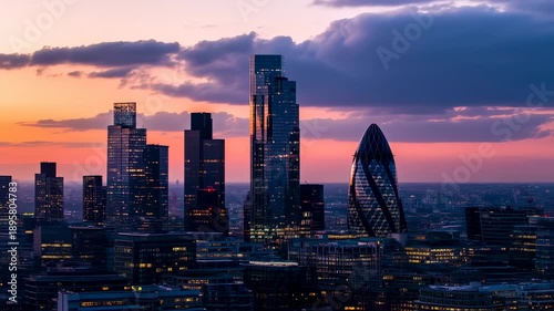 Wallpaper Mural London Skyline Sunset: Dramatic Cityscape at Dusk, Vibrant Colors Torontodigital.ca