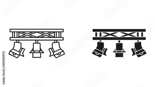 Stage lighting system with multiple spotlights